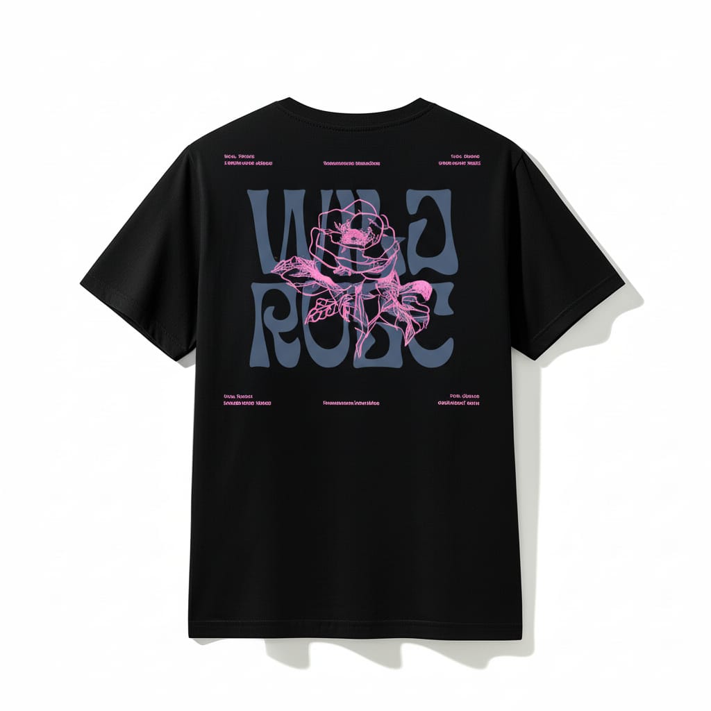 Wild Rose oversized black T-shirt