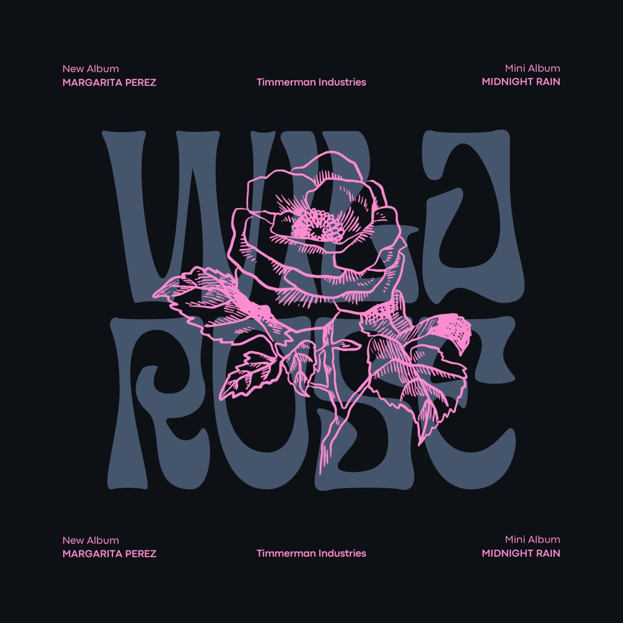 Wild Rose oversized black T-shirt